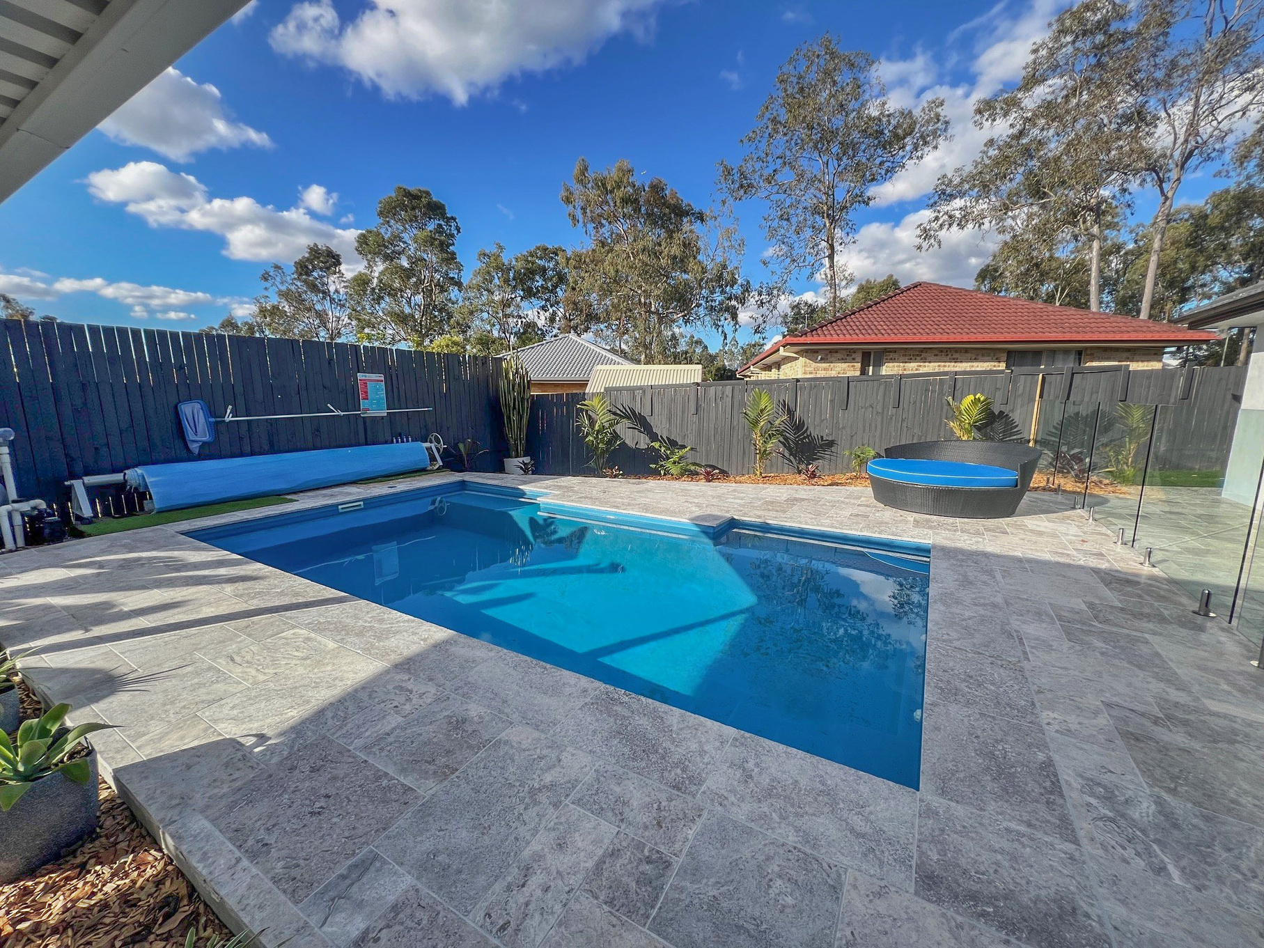 Outdoor entertaining area and pool