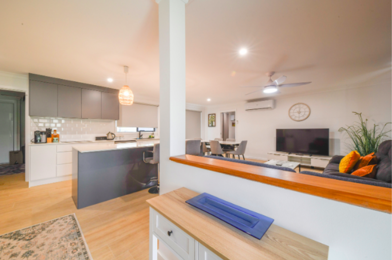 Open-plan kitchen and living area