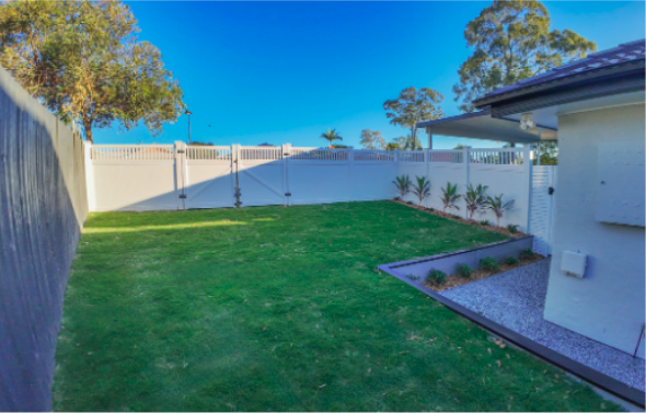 Secure pet-friendly backyard