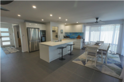 Open-plan kitchen and dining